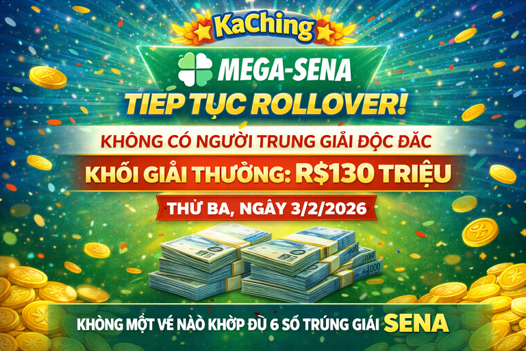 Giải độc đắc Mega-Sena tiếp tục không có người trúng, R$130 triệu đã không được trao trong kỳ quay ngày 3/2