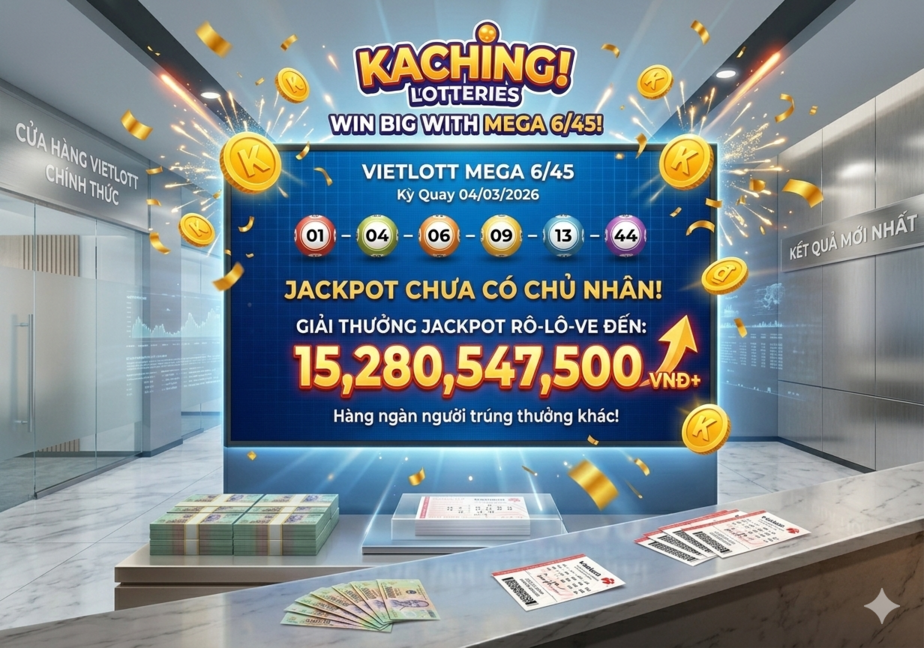 Kết quả xổ số Mega 6 45 Việt Nam hôm nay (ngày 4 tháng 3 năm 2026): Các số trúng thưởng đã được công bố.